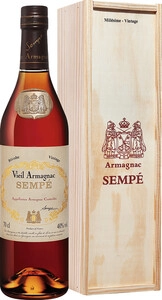 Armagnac Sempe, Millesime, Armagnac AOC, 1976, wooden box, 0.7 л / Арманьяк Семпе, Миллезим, 1976, в деревянной коробке, 700 мл